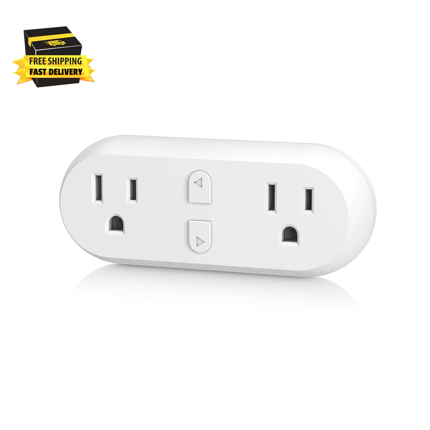 Smart Plug 15A, Wifi&Bluetooth Outlet Extender Dual Socket Plugs Works with Alex