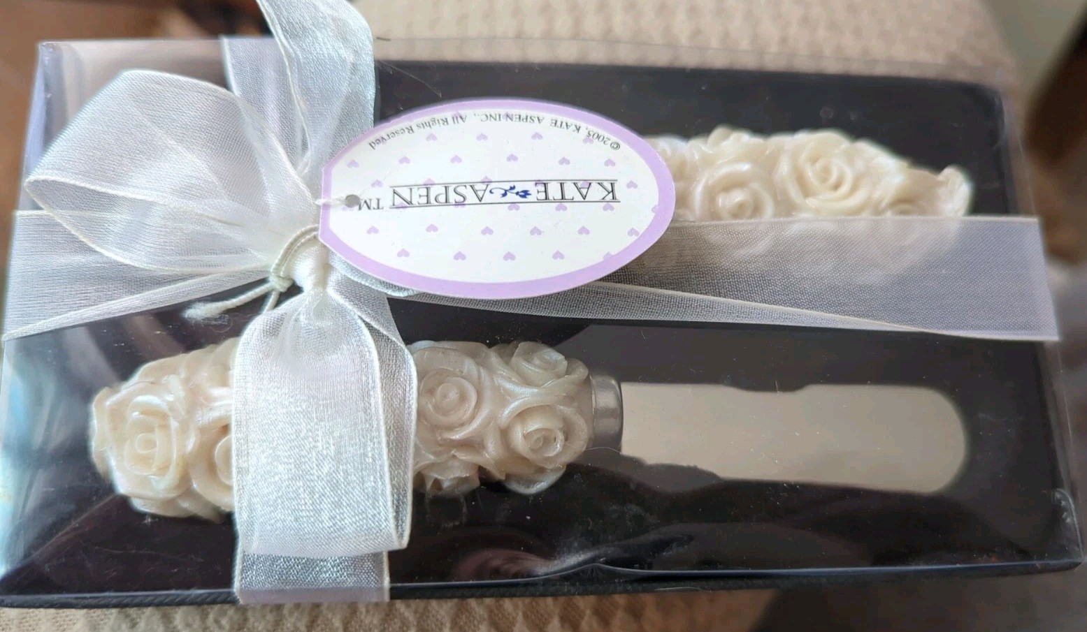 Set/2: Kate Aspen Vintage Rose Spreaders  In Gift Box "Spread The Love" 2005