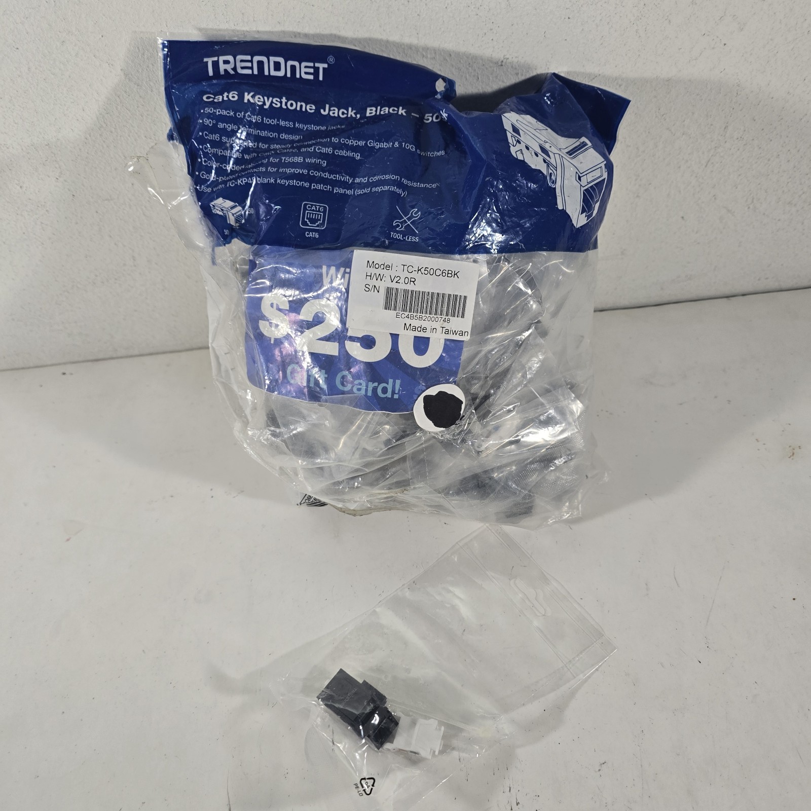 Treadnet Cat6 Keystone Jack Black 44 Pcs. Opened Bag Of 50 - Plz Read