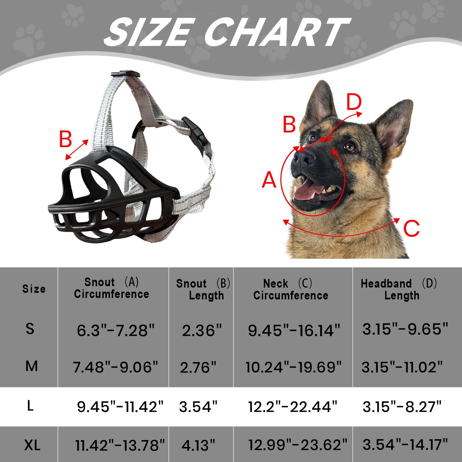 Dog Muzzle, Basket Muzzle for Small Medium Large Dogs, Anti-Biting and Chewin...