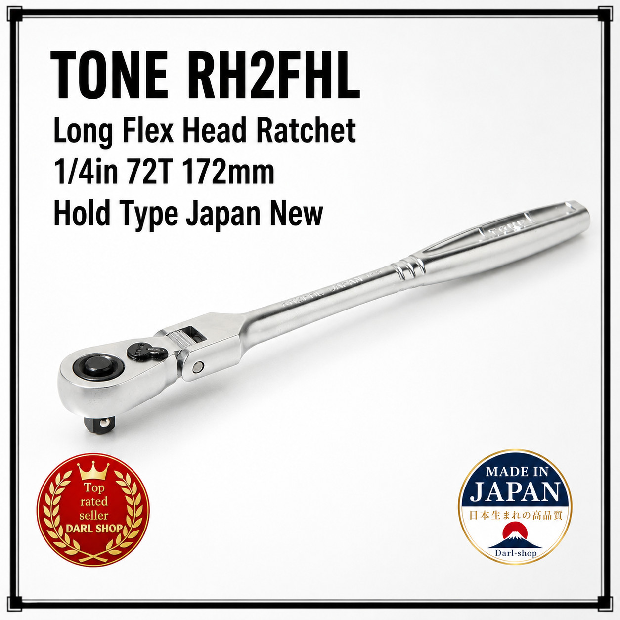 TONE RH2FHL Long Flex Head Ratchet 1/4in 72T 172mm Hold Type Japan New