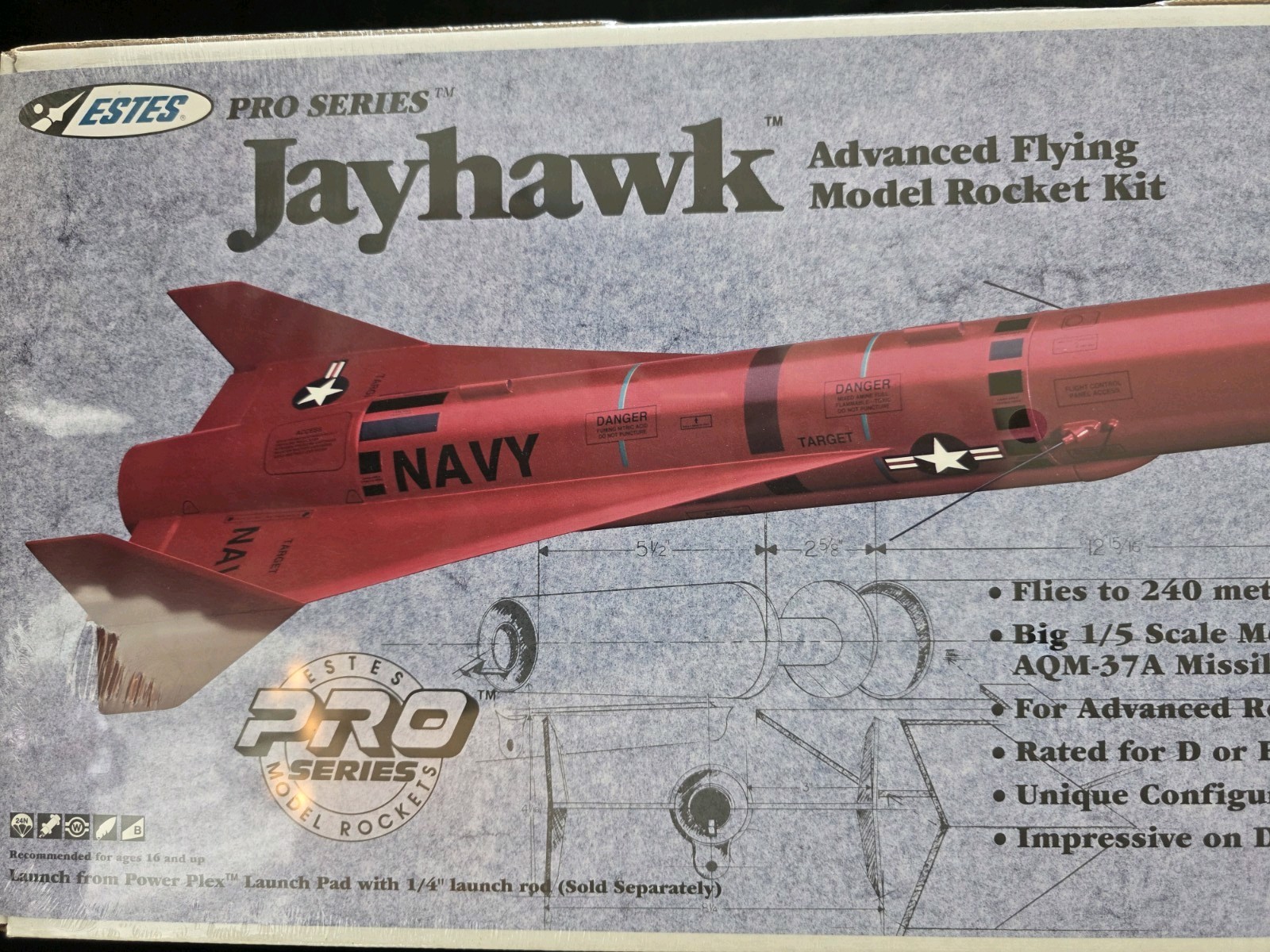 Estes Vintage Model Rocket Pro Series Jayhawk #2085