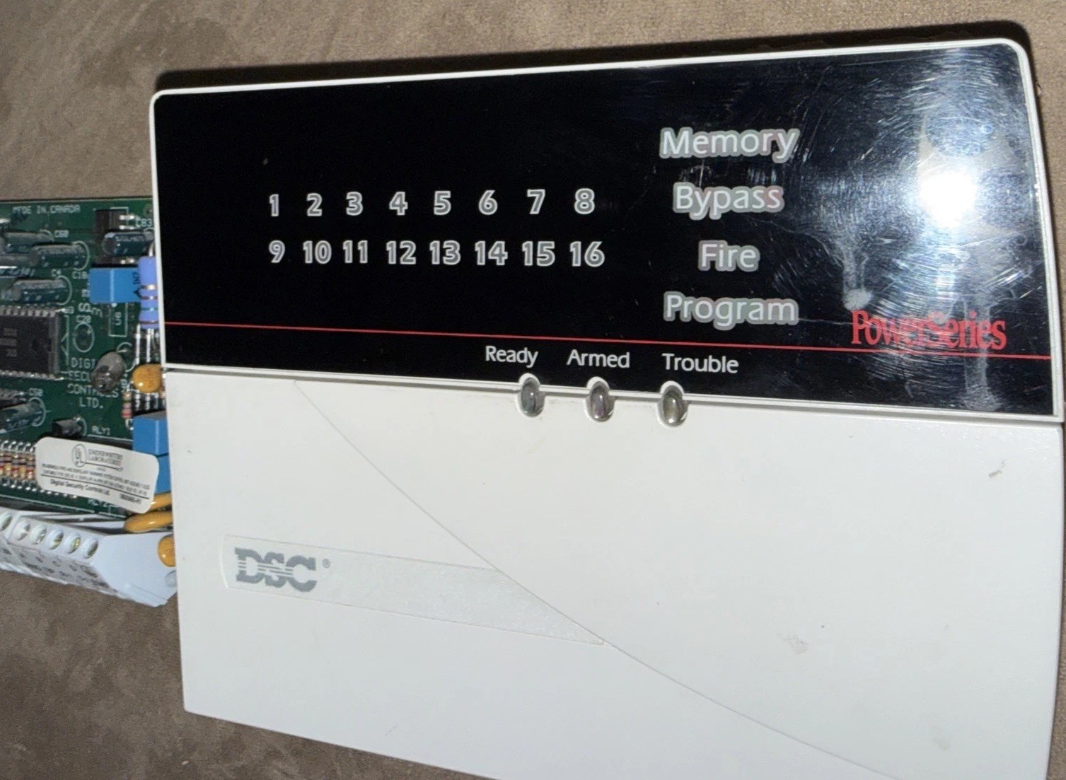 👍 Great Condition DSC PC5010 Alarm System PowerSeries Board & PC5516Z Keypad