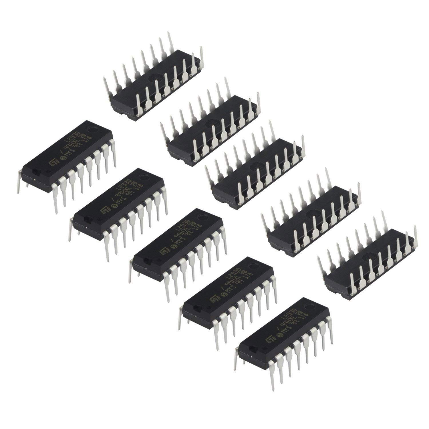 10 Pieces L293D Motor Driver IC, DIP 16-pin Controllers Motor Driver IC | Ste...