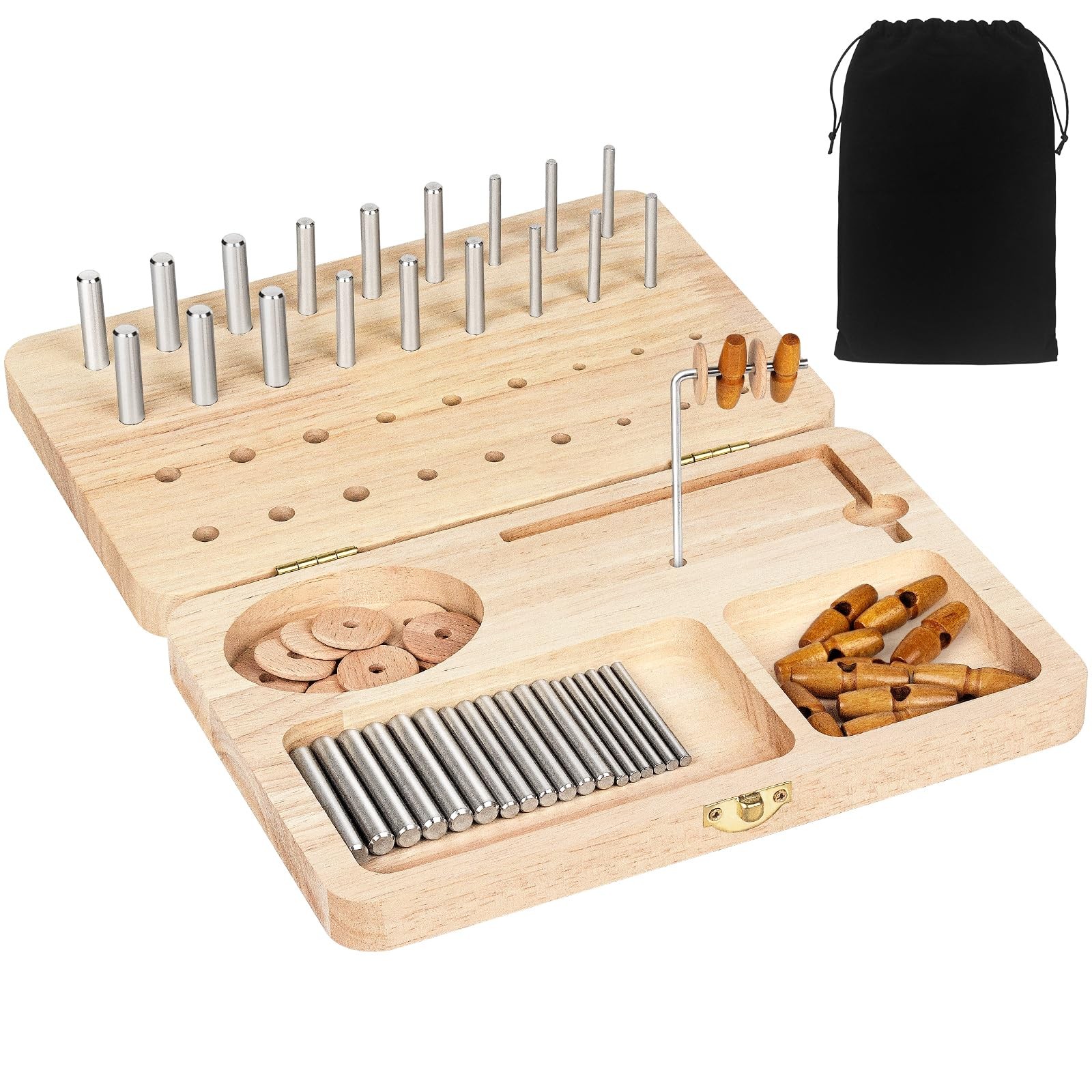 Wooden Pegboard for Finger Dexterity, 36-Hole Hand Therapy Peg Board with Mul...