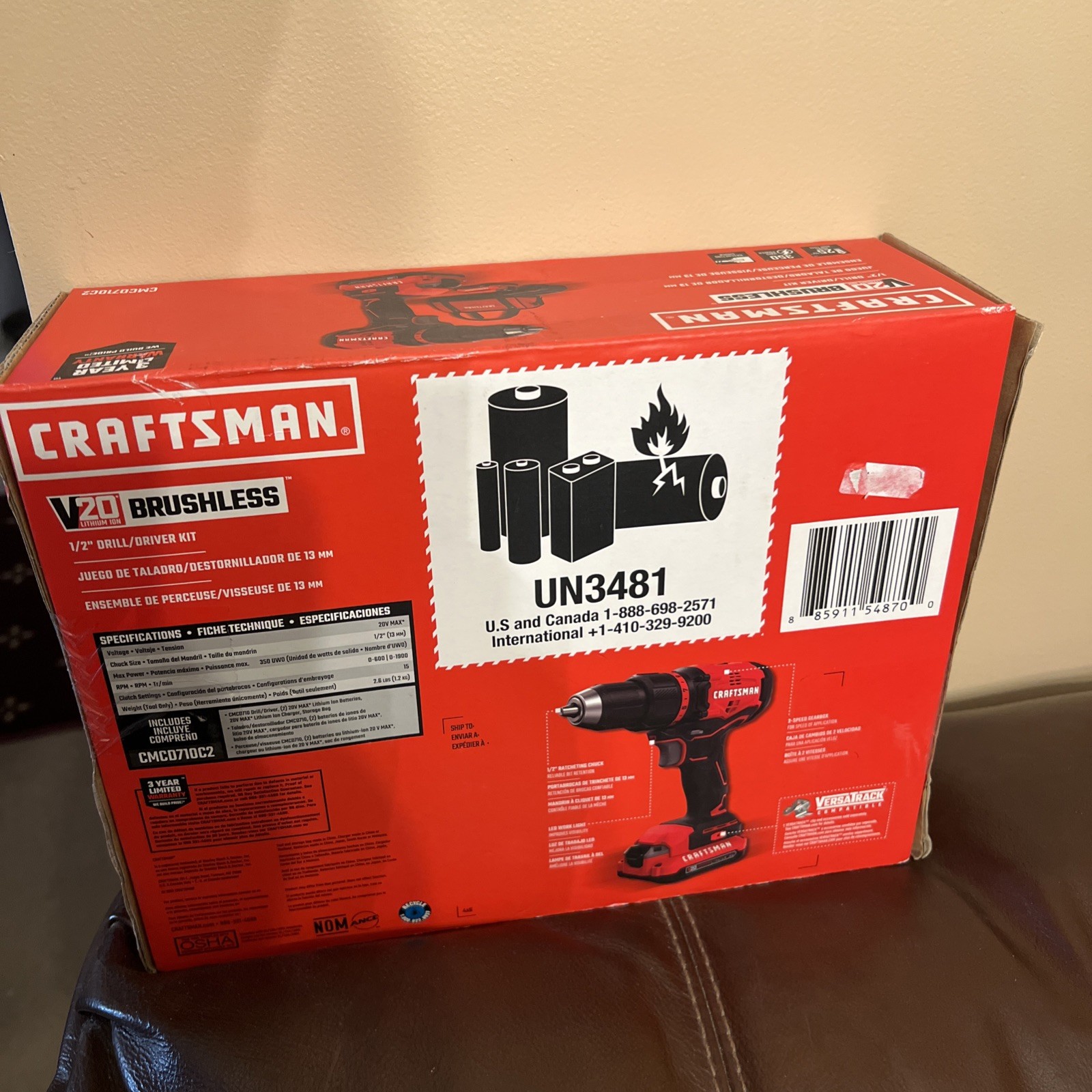 Craftsman V20 Lithium ION Brushless 1/2" Drill/Driver Kit (CMCD710C2)