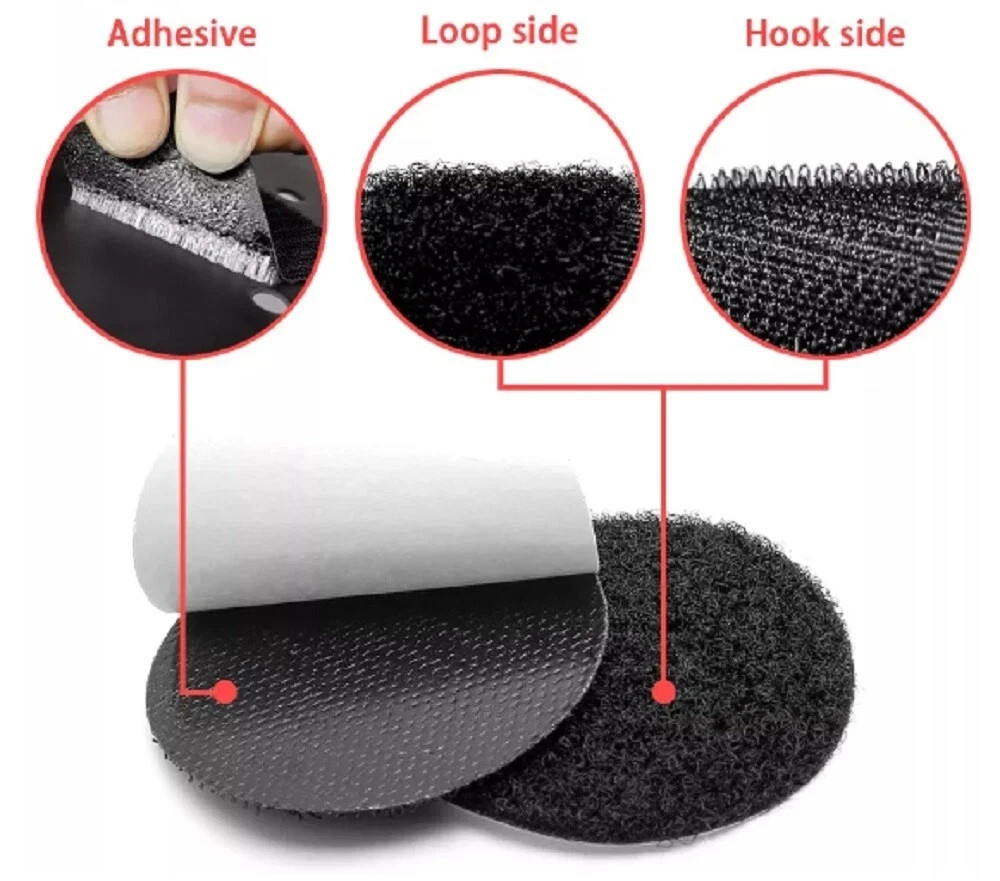 20 Pair Self Adhesive Hook and Loop Tape Nylon Fastener Strips Sticky Back Set