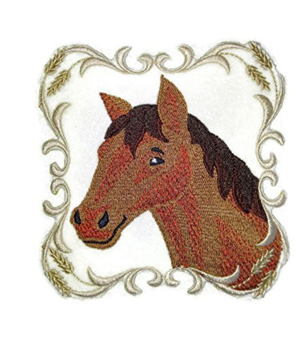 BeyondVision Custom and Unique Horse Face [Horse Face with Frame ] Embroidered I