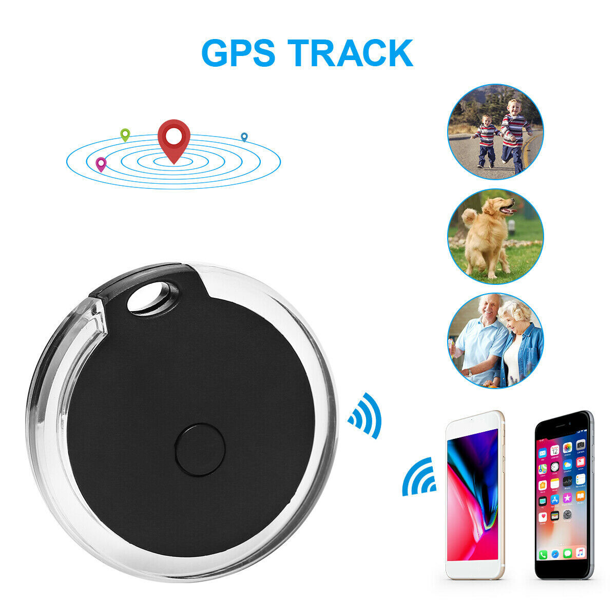 4PCS Mini Bluetooth GPS Locator Finder Tracker Pet Anti-Lost Device Waterproof