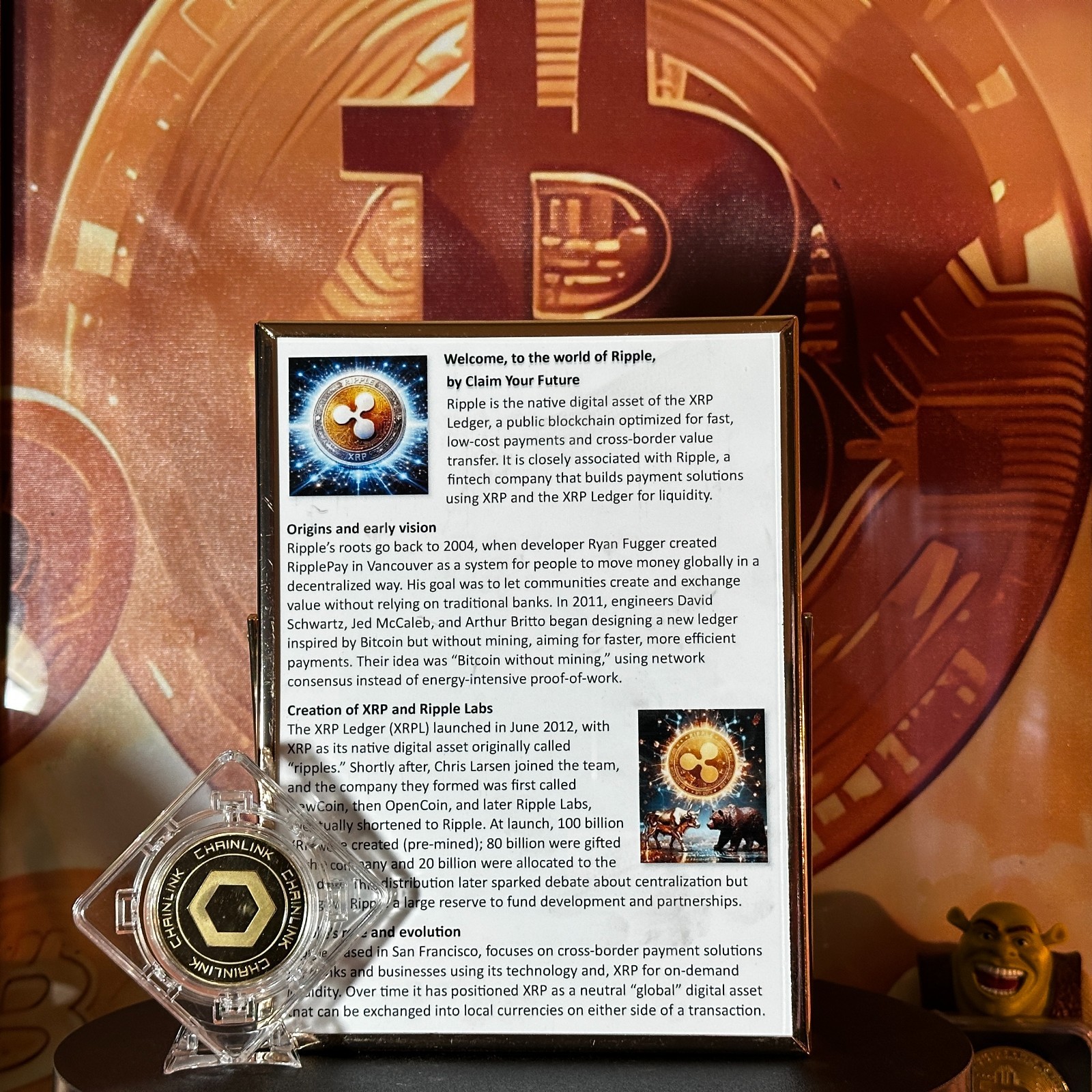 Ripple Digital Identity Display For Crypto Coins, 3 Piece Set Lighting Display