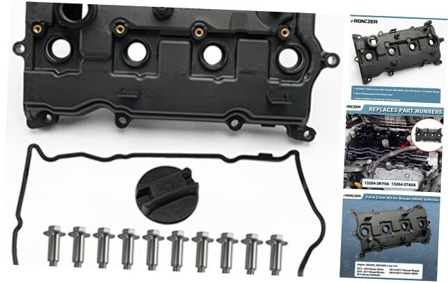 Engine Valve Cover with Gasket Bolts & Oil Filler Cap 2013-2018 ALTIMA ROGUE