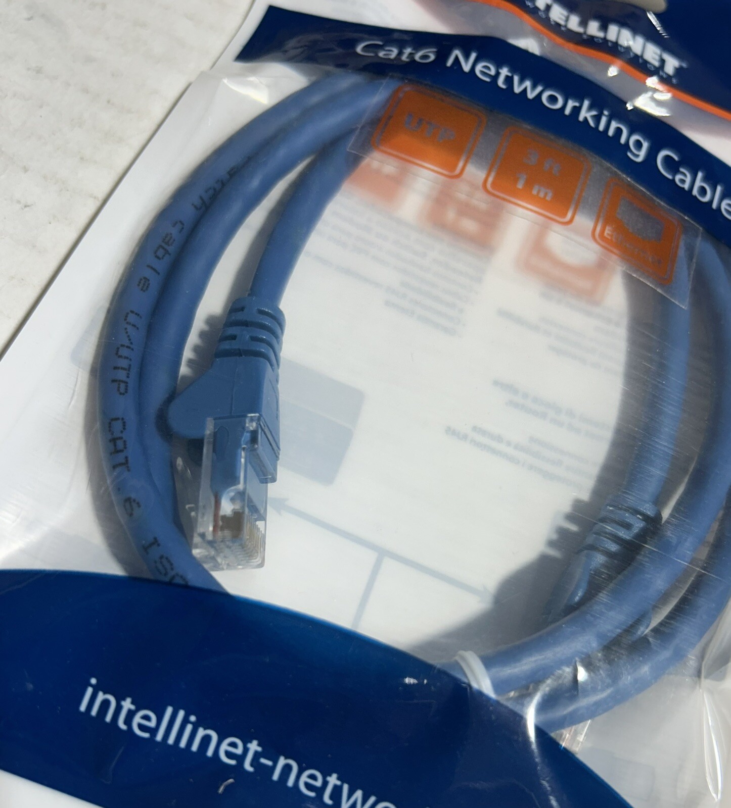 Intellinet 342582 3ft Blue Cat6 Snagless Patch Cable-Buy Multiples For Discounts