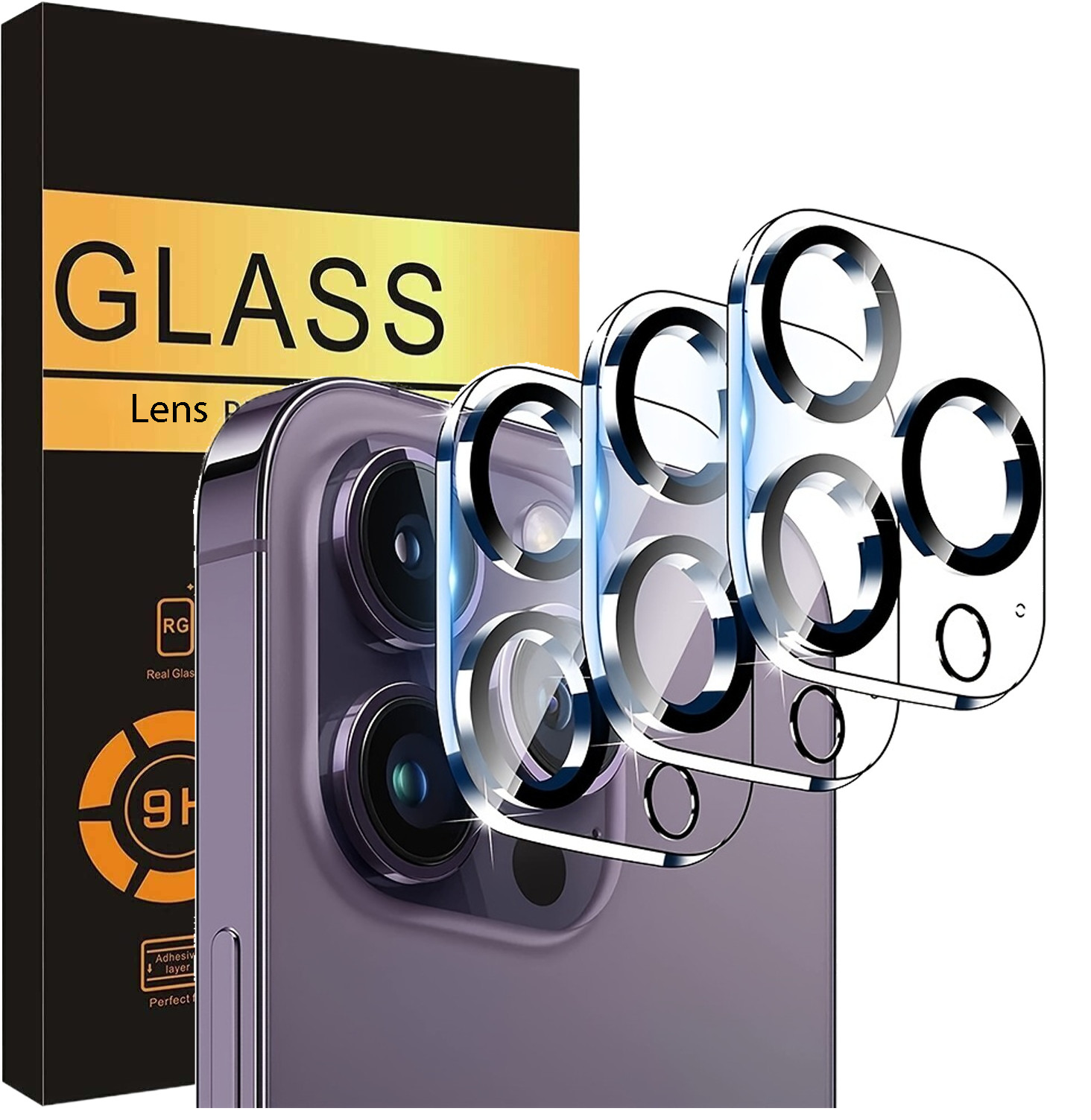 3 Pack For iPhone 14 13 12 11 Pro Max Tempered Glass Camera Lens Cover Protector