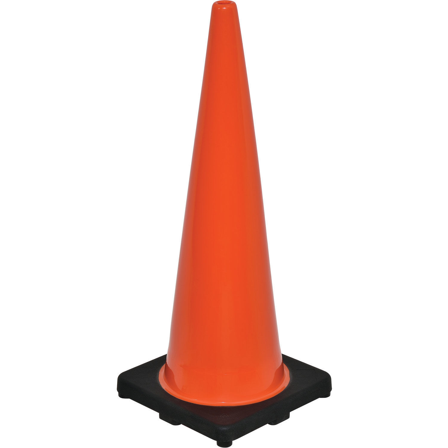 36" Non-Reflective Traffic Cone Black Base 10 lbs