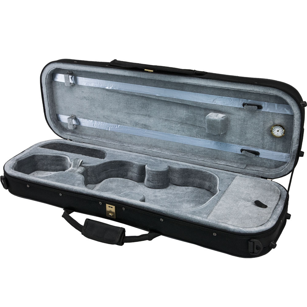 Classic 1/4 Violin Oblong Case. Black. Lightweight
