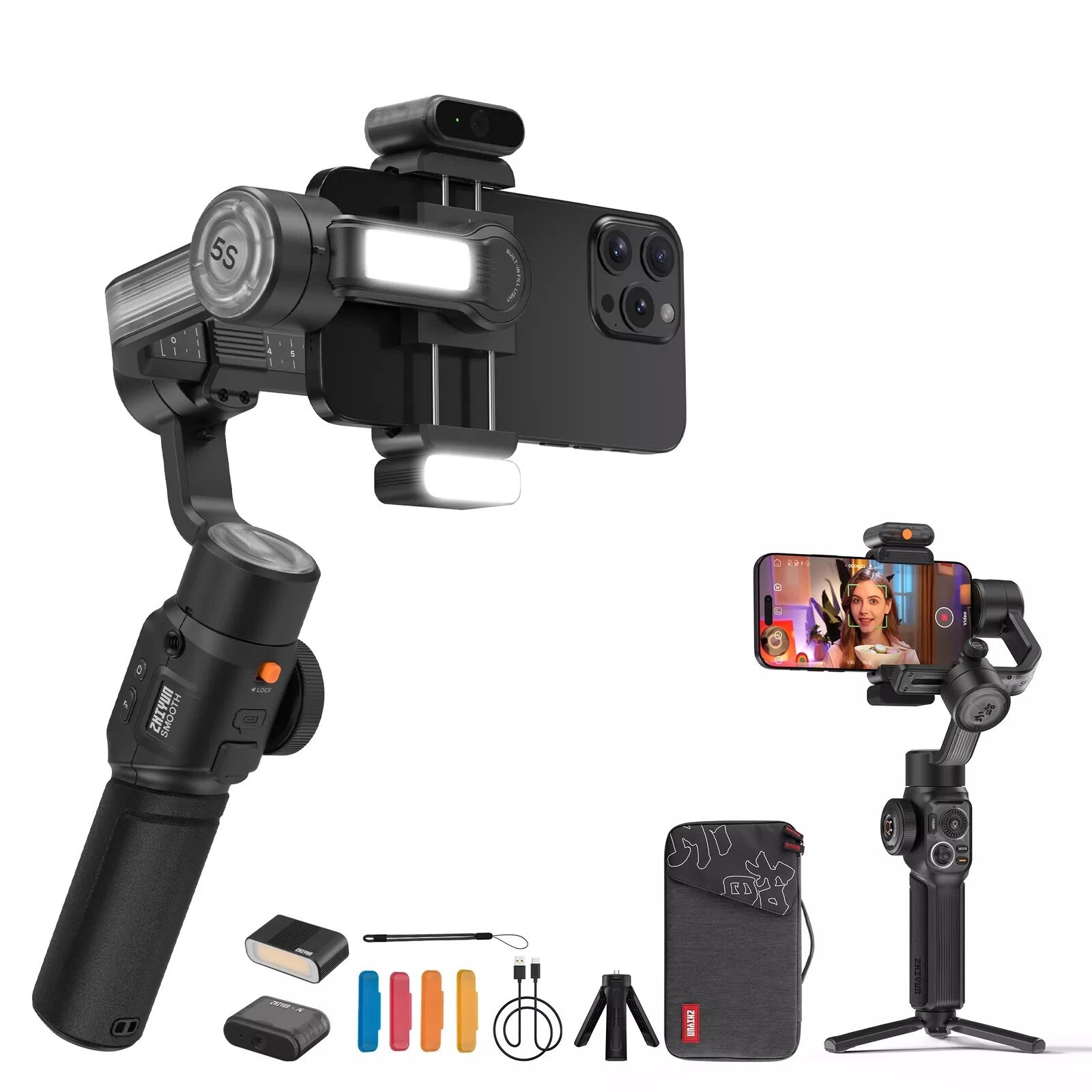 Zhiyun Smooth 5S Ai Pro Phone Gimbal Stabilizer Smartphone Gimbal for all phone