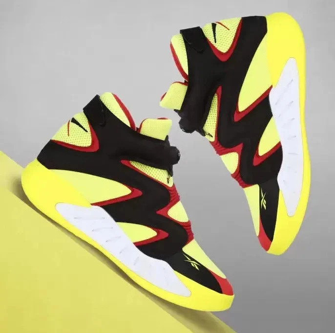 Reebok Instapump Fury Zone Yellow Red Black Basketball Sneakers G55142 Mens Size
