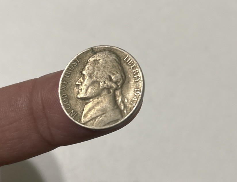 1947 Jefferson Nickel LIBERTY.  IN GOD WE TRUST.
