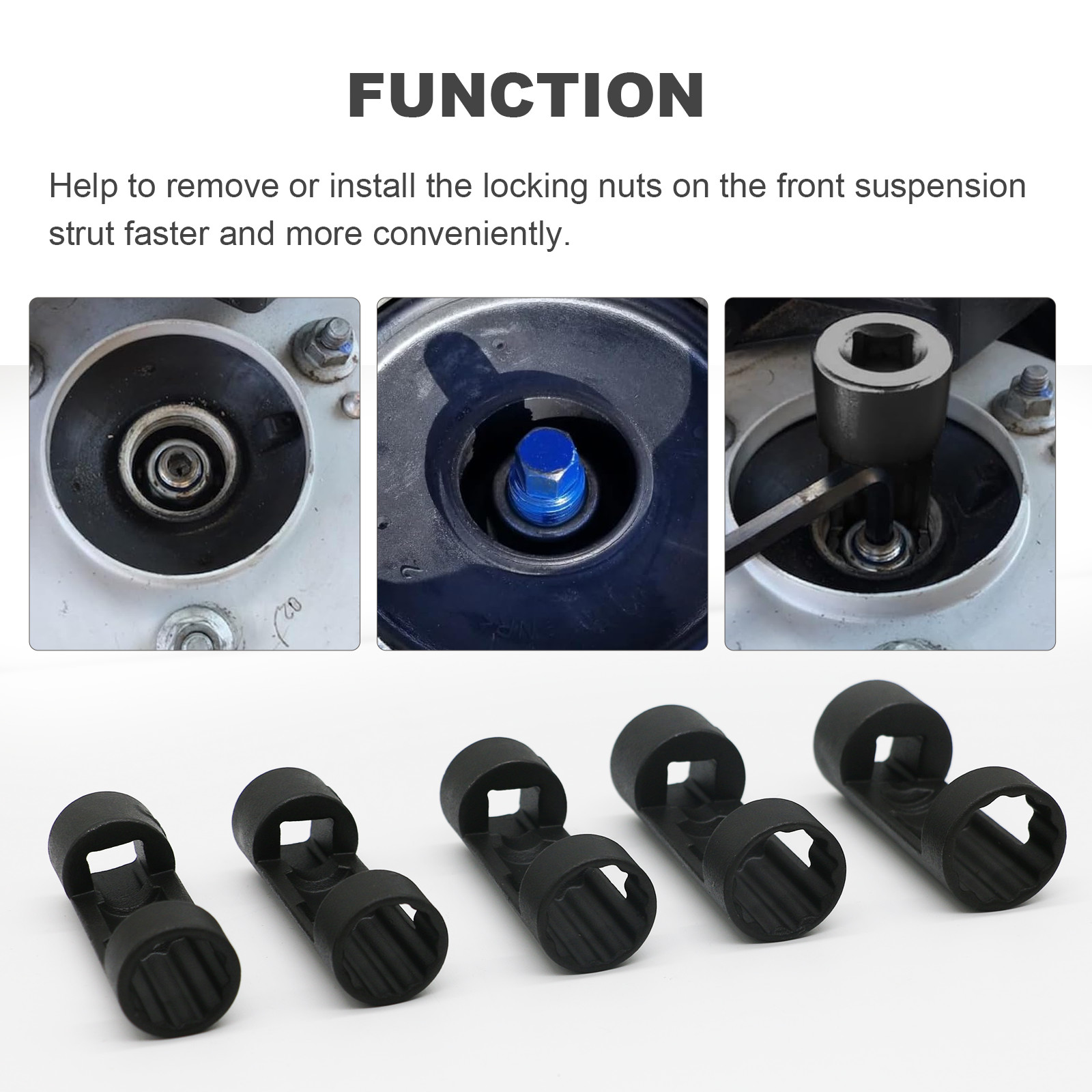 5PCS Suspension Strut Socket Tool Strut Nut Socket Easy Drive Remove Strut Nuts
