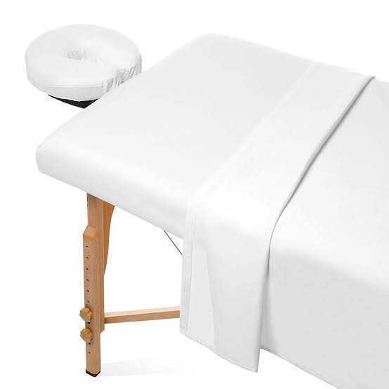 1 PIECE 54X72 PREMIUM MASSAGE TABLE DRAW SHEET FLAT WHITE T130 MUSLIN