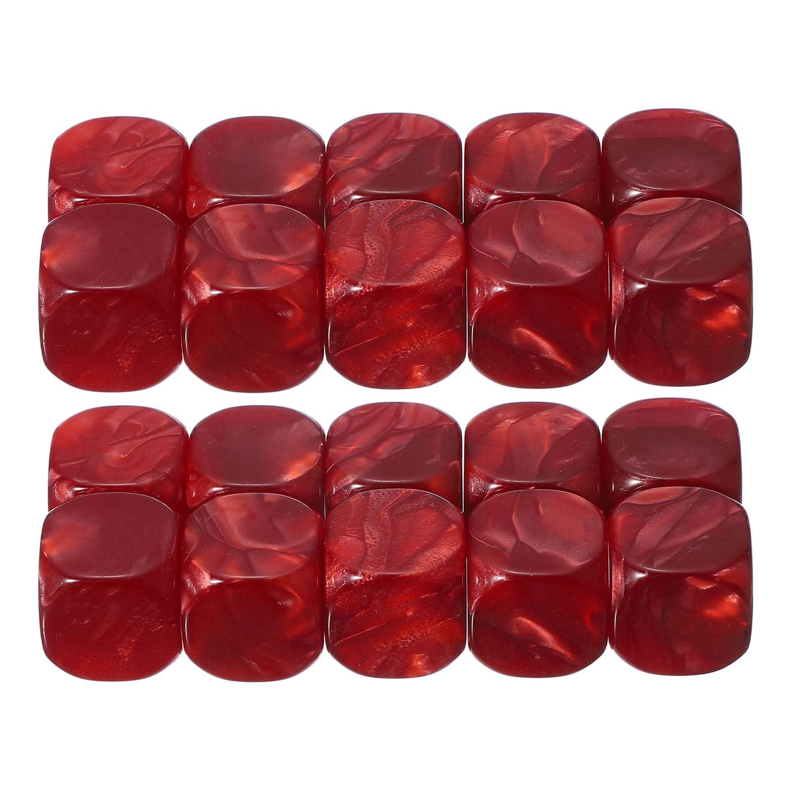 16 mm Dice Blank 50 Pcs Rounded Corner with Pearl Smoothed Surface Red