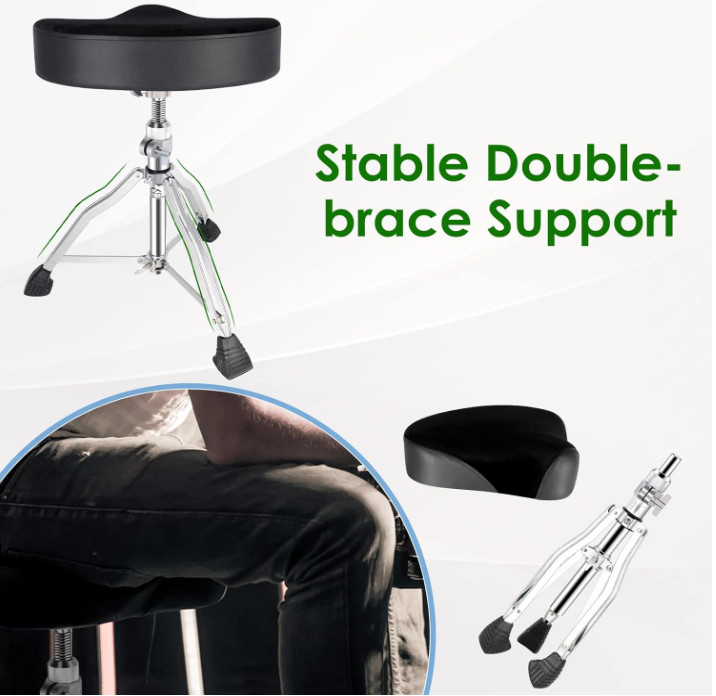 Drum Throne Drum Seat Height Adjustable,Rotatable Padded Drum Stools