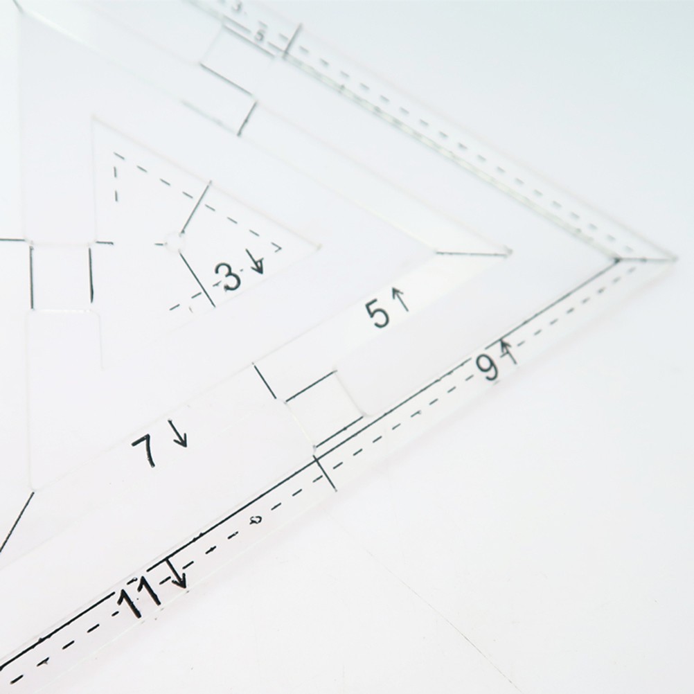 Double Triangle Quilting Ruler Template Transparent Acrylic Sewing Craft Tool