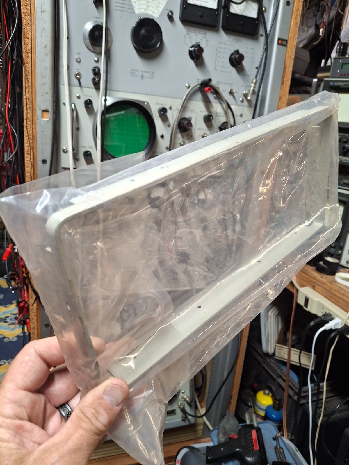 Yaesu FT-101B Front Faceplate Bezel / Trim Ring, some wear. See pics