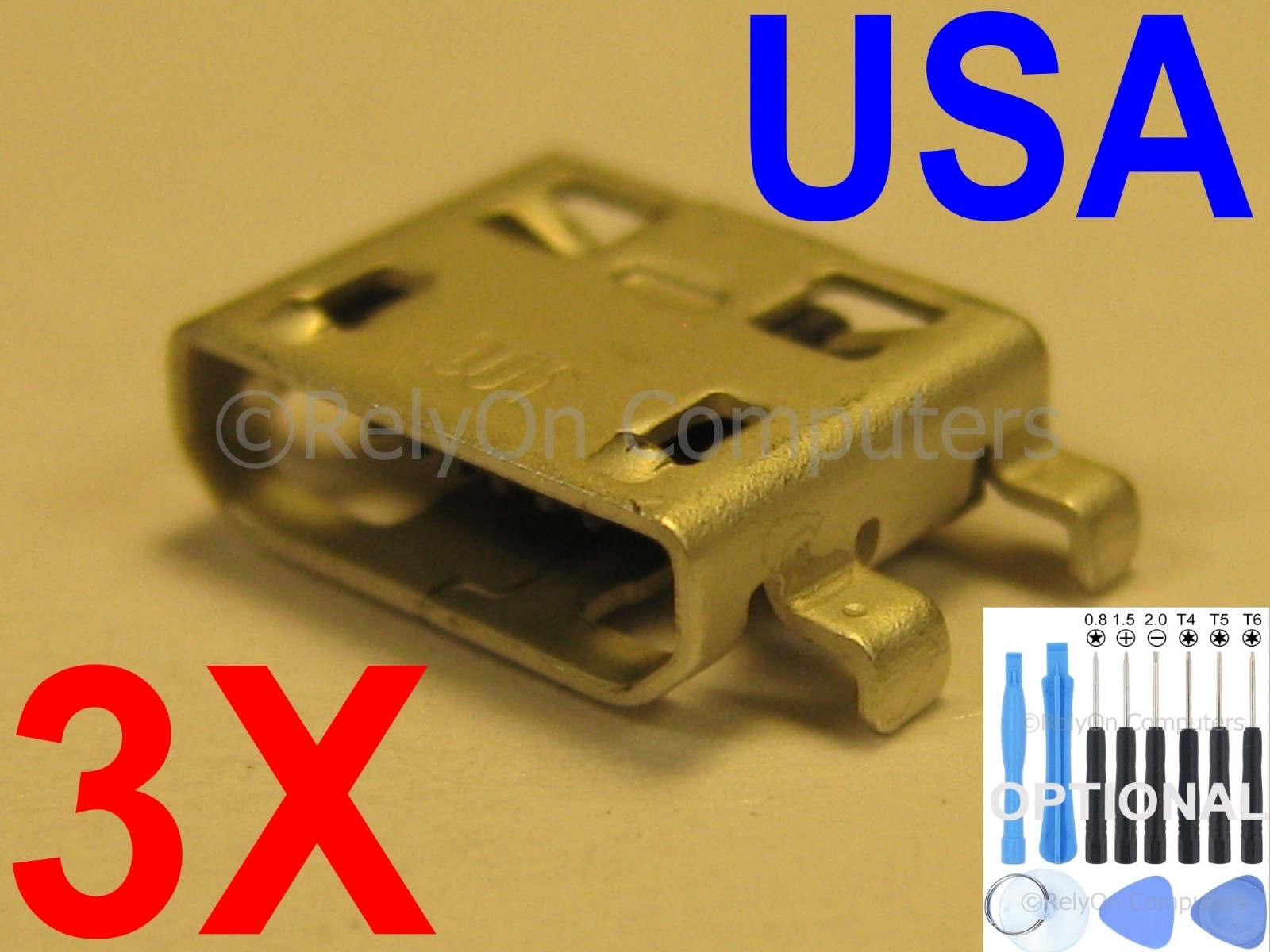 3x Micro USB Charging Port Charger for Alcatel One Touch POP 7 P310A Tablet USA