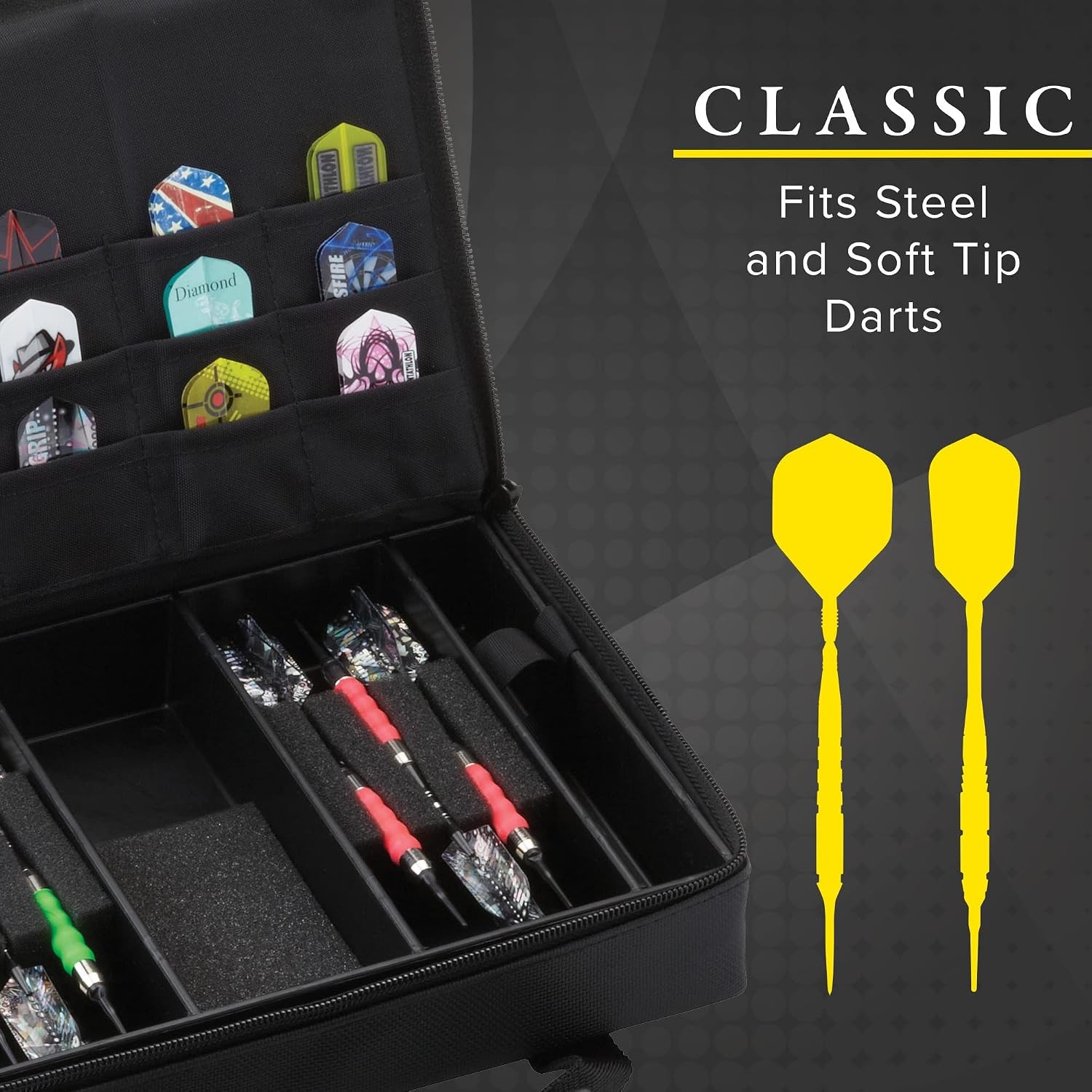 Classic Black Nylon Dart Case