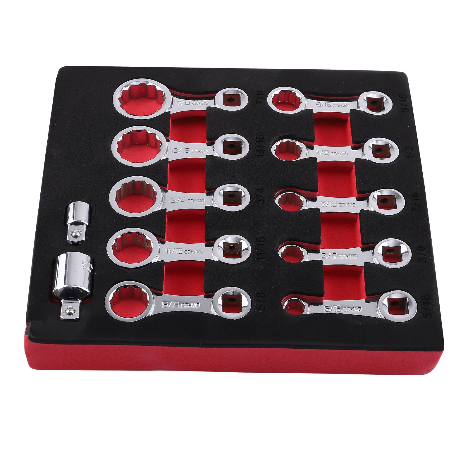 12PCS 3/8" Drive Torque Adapter Extension Set SAE 12-Point Socket 5/16"-1"