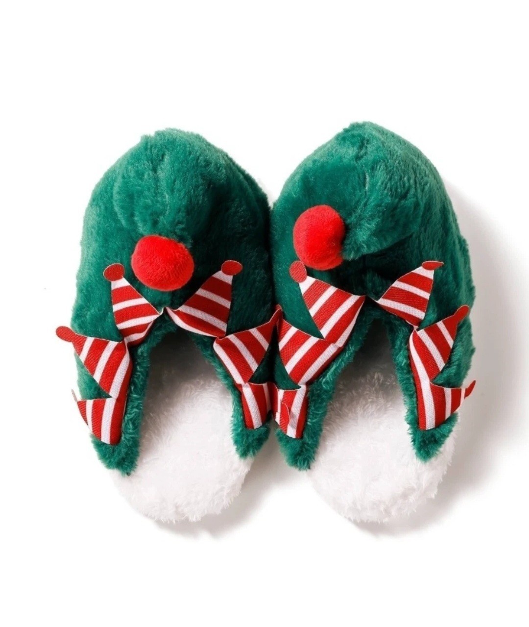 2025 Target Bullseye Green Christmas Elf Slippers Adult Size S/M Mens/Womens NEW