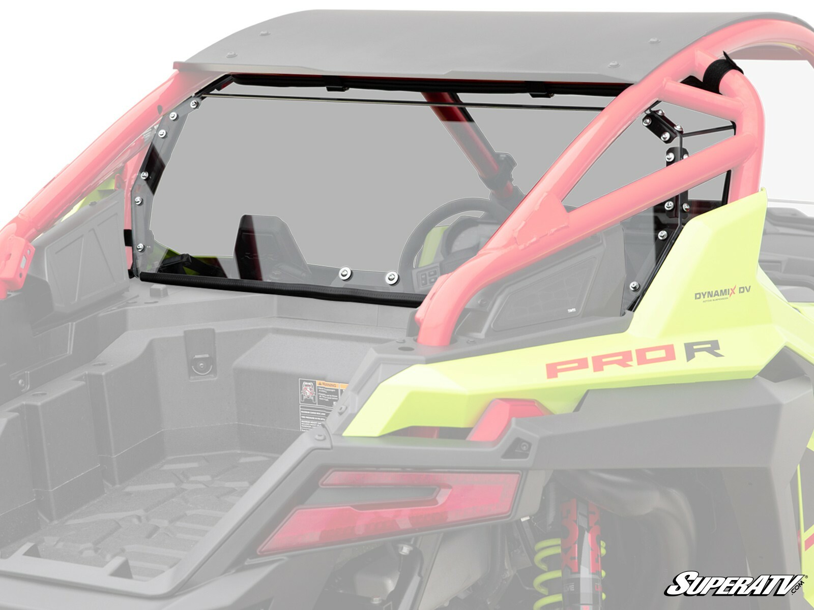 SuperATV Light Tint Polycarbonate Rear Windshield for Polaris RZR PRO R