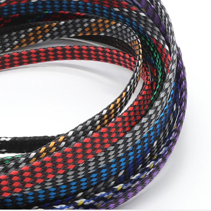 PP Cotton Yarn Braided Mesh PET Expandable Cable Sleeving 4/8/12MM
