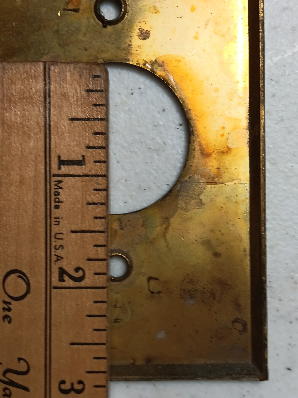 Antique Brass Metal Round Hole Outlet Cover Plate Wall Box Cover Nice Patina
