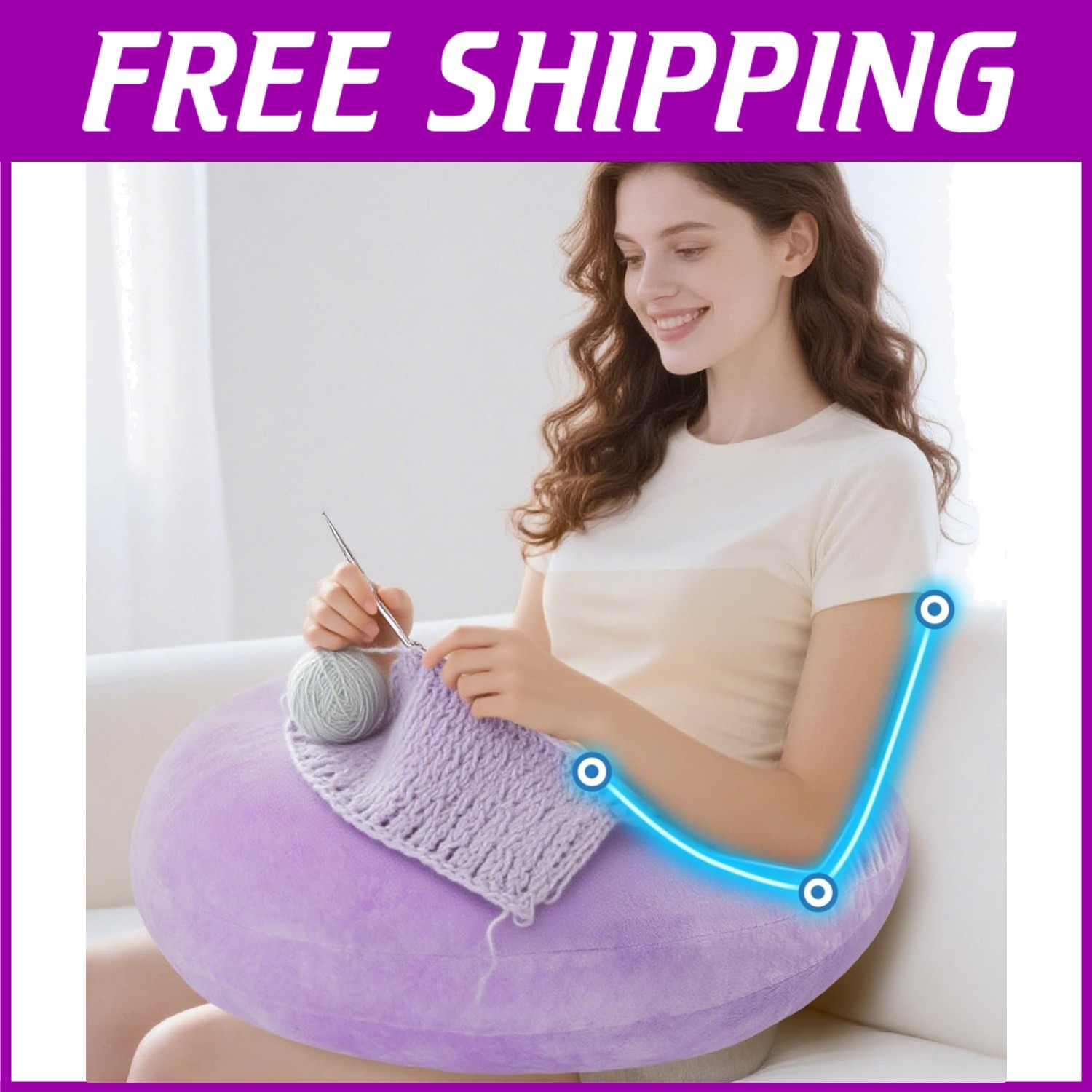 Ergonomic Lap Pillow for Adults & Kids - Reduces Arm Fatigue