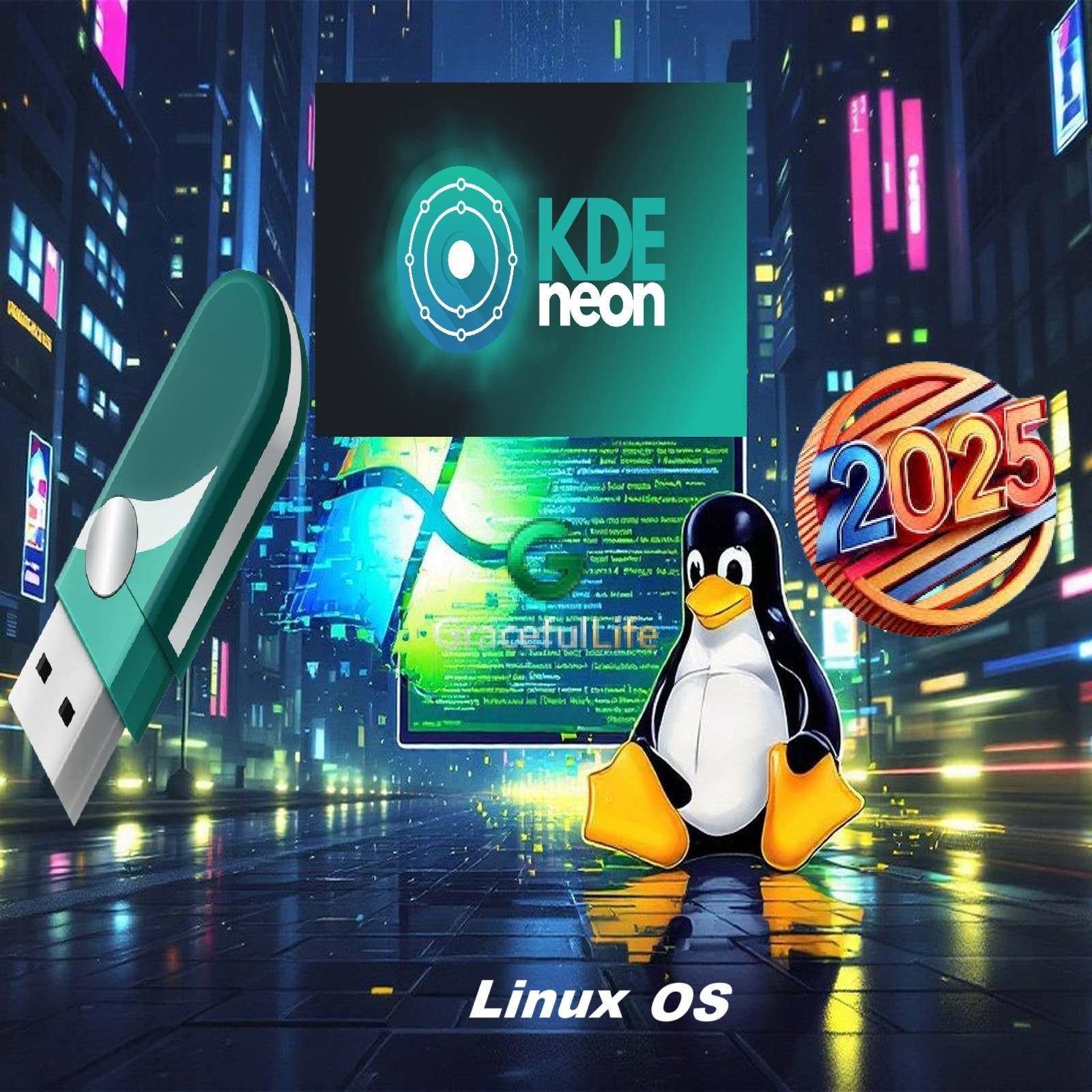 KDE neon Linux 64-Bit  Live Install Bootable OS Software 10-16-2025 edition