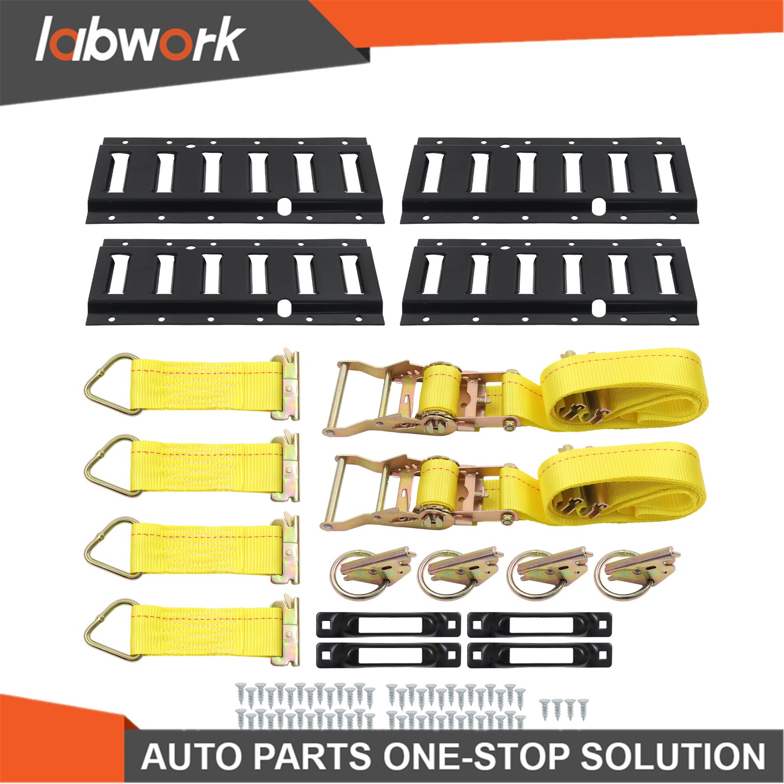Labwork Tie-Down 4×1' E Track Rails 2x 10' Ratchet Straps 4x O Rings 4x D-Ring