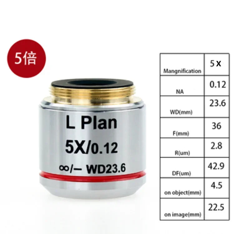 2.5-100X Infinity Long Working Distance Metallographic Microscope Objective Lens