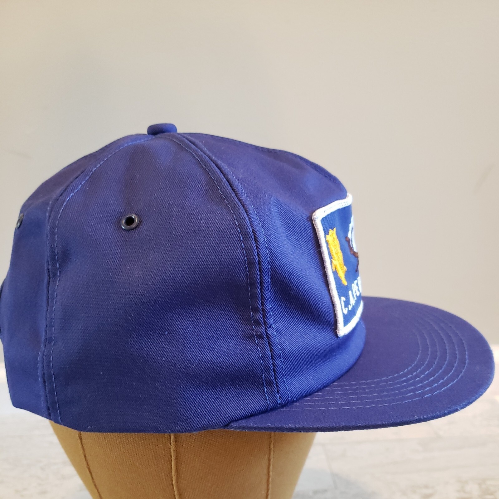 Vintage C.A. Perry & Sons Hat Cap Blue Snapback Patch - K Products Made in USA