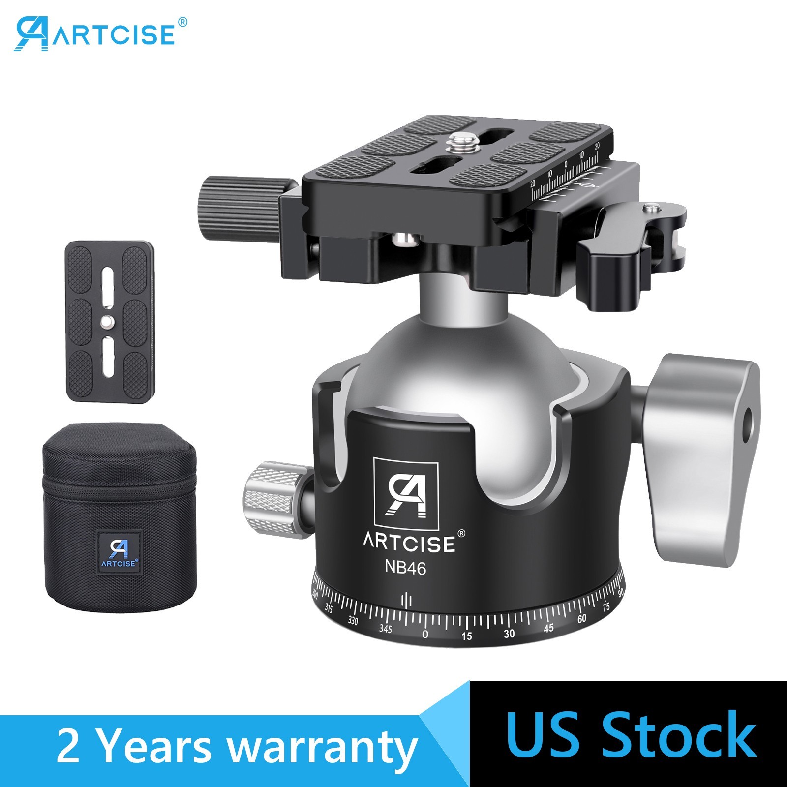 Heavy Duty Ball Head 46mm Low ProfileTripod Head with Lever Release Load 55lbs