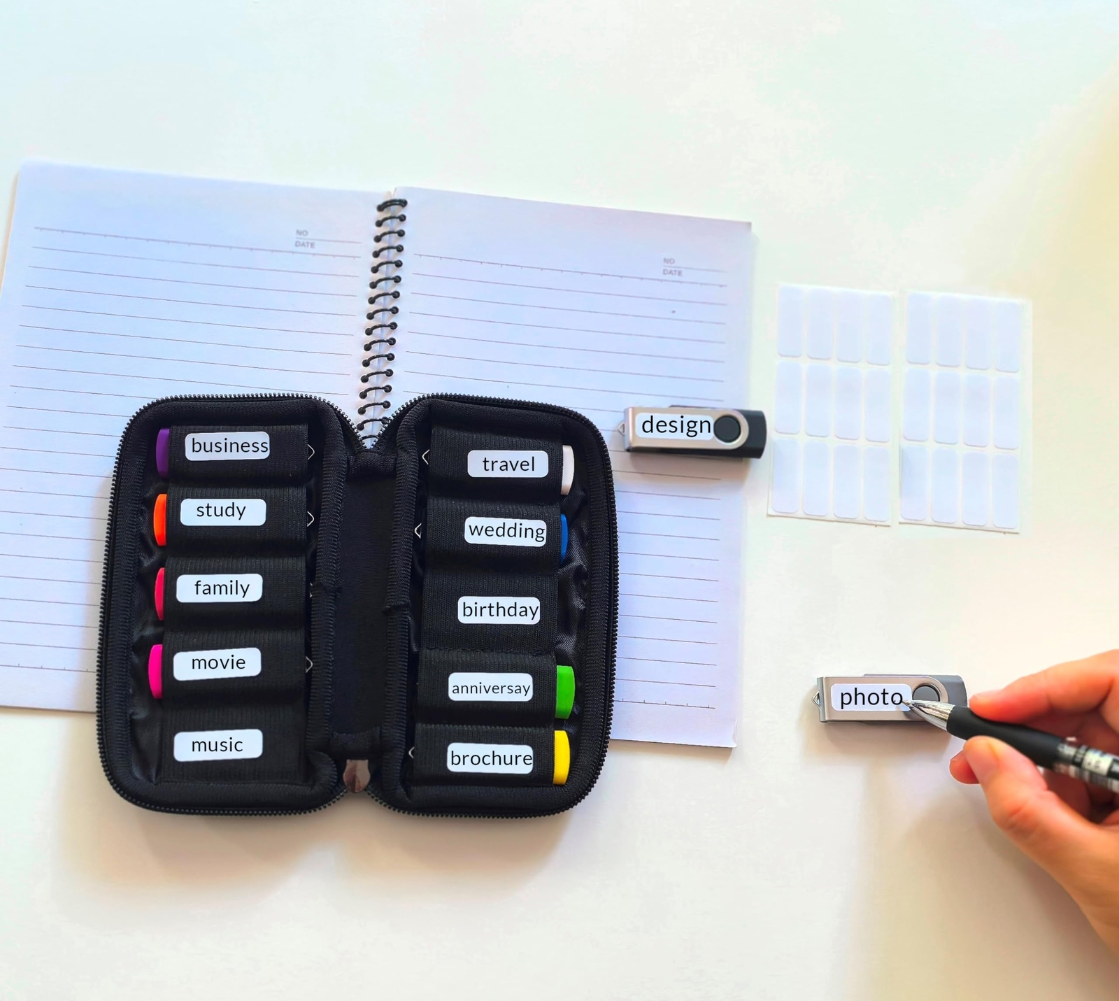10 Slots USB Flash Drive Case USB Storage Holder Bag USB Organizer