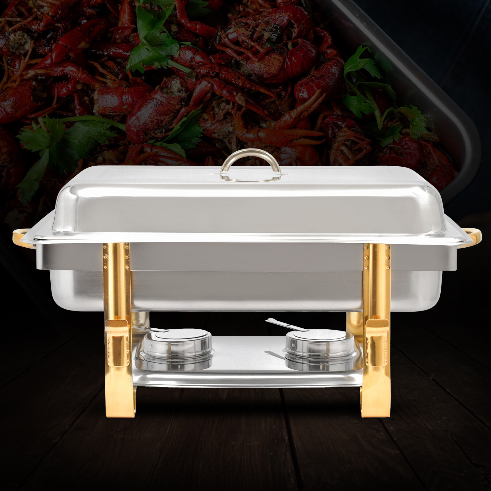 9L Stainless Steel Chafing Dish with Lid - Elegant Buffet Food Warmer