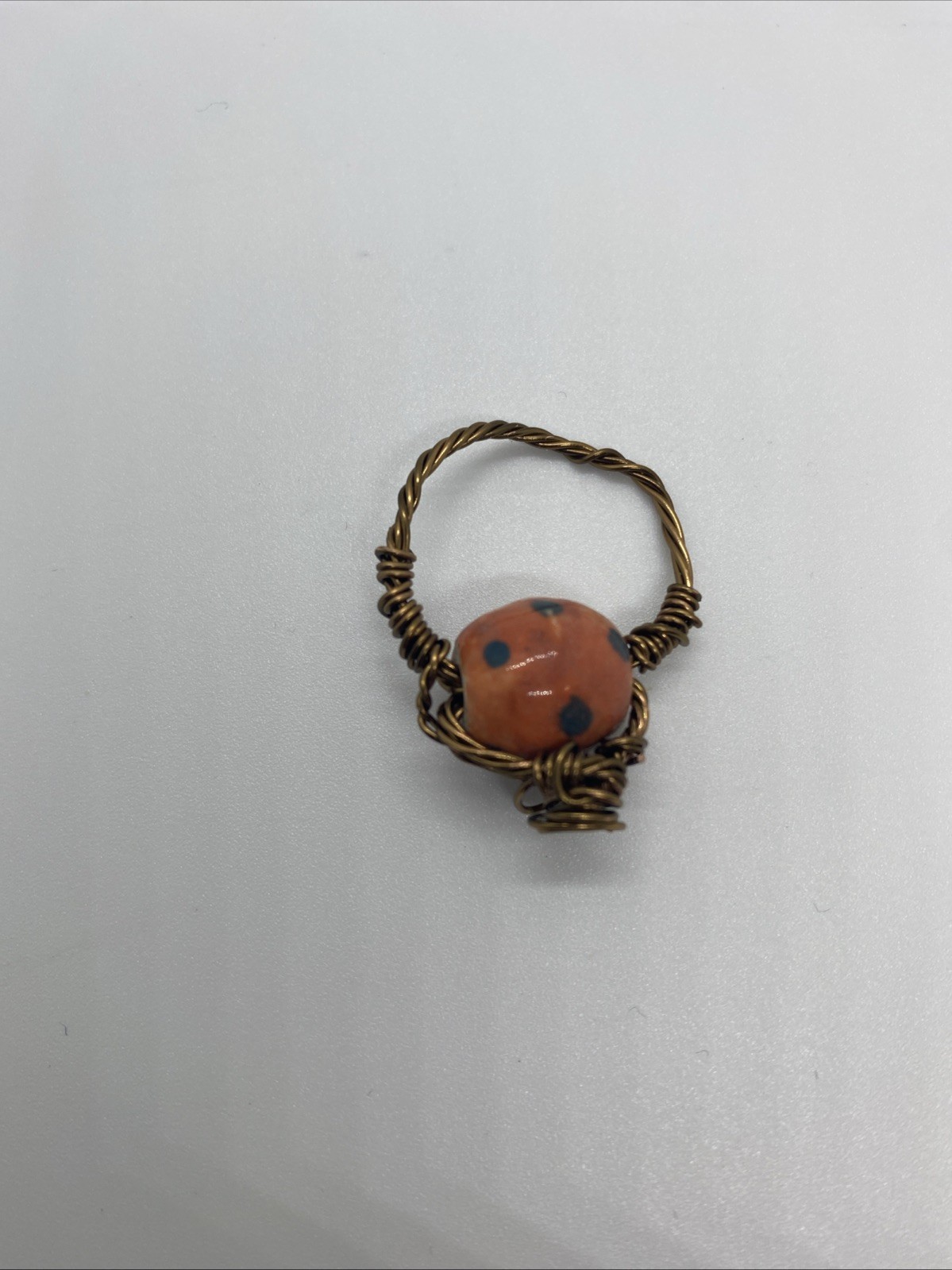 Handmade Wire Wrapped Beaded Ring With Rose Design