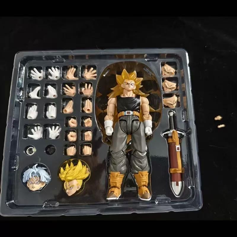 New custom ssj3 Trunks 1/12 shf super saiyan Transparent Yellow Hair Figure