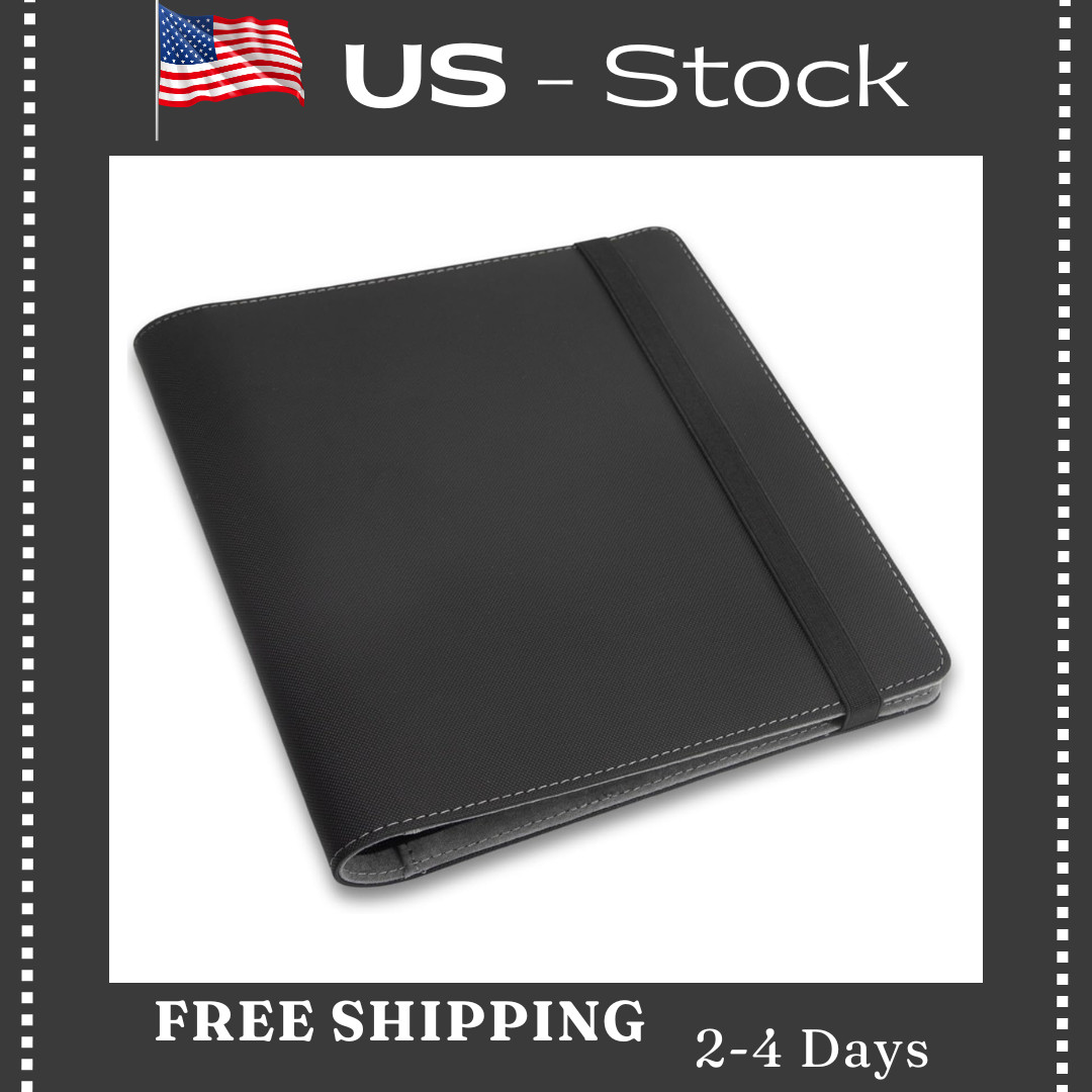 FORZAROCKET Toploader Binder 4-Pocket Holds 96 Cards - PU Leather Trading Car...