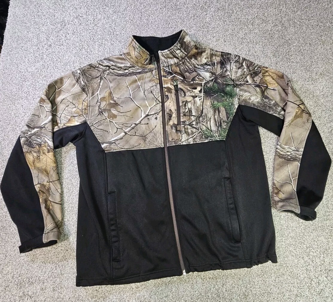 Kings River Mens Large Camouflage Full Zip Hunting Jacket Realtree Poly Spandex