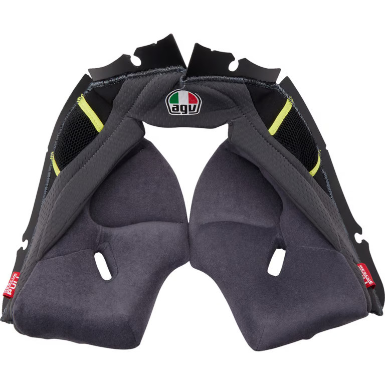 AGV Cheek Pads for Pista GP RR Helmets - Gray/Yellow - 2XL Motorcycle ATV/UTV
