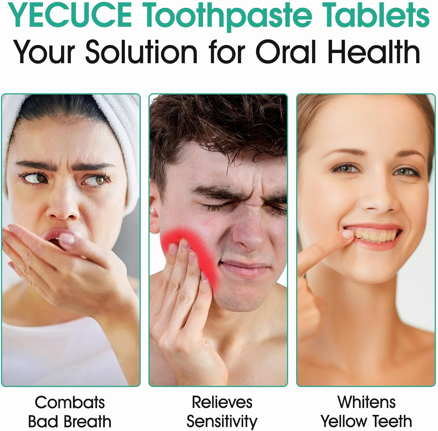 Toothpaste Tablets,150 Nano Hydroxyapatite Toothpaste Tablets, Chewable Xylitol