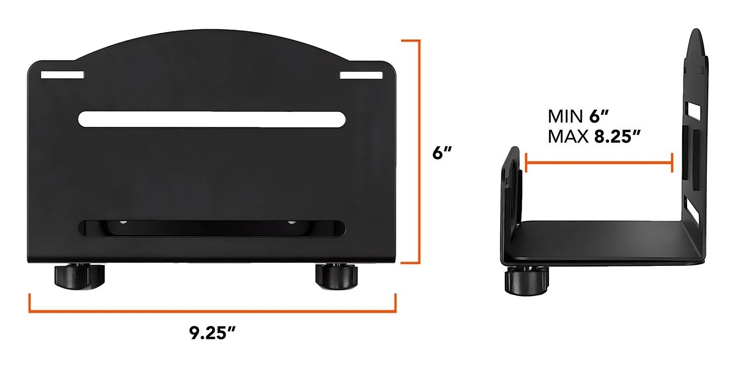 Mount-It! CPU Wall Mount Bracket, Desktop Computer Tower Holder with Safety S...